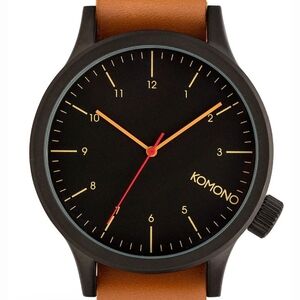 Komono Black Cognac Watch